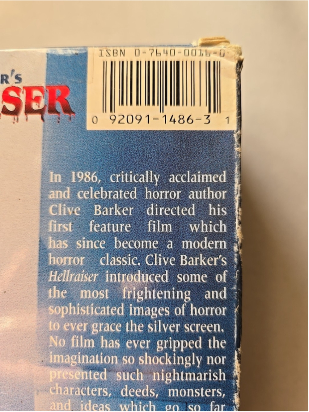 Clive Barker's Hellraiser VHS 1996 2-Tape Set Remastered Collectors Edition 1 2 - Picture 6 of 7